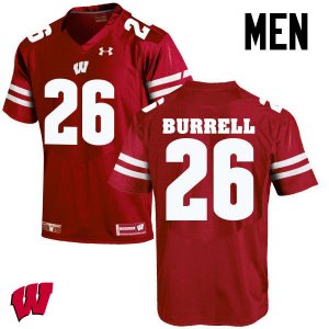 Men's Wisconsin Badgers NCAA #26 Eric Burrell Red Authentic Under Armour Stitched College Football Jersey VA31O01MH